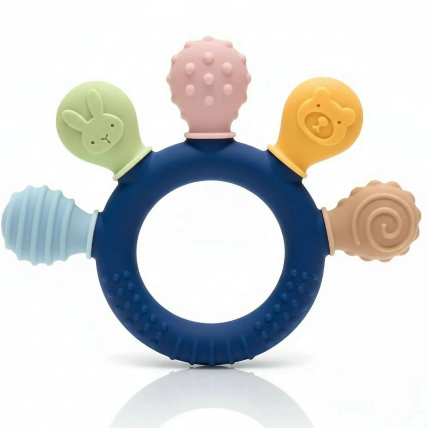 Silicone Baby Teether Hand – Multi-Texture Soothing Relief - Detailed Feature View 1