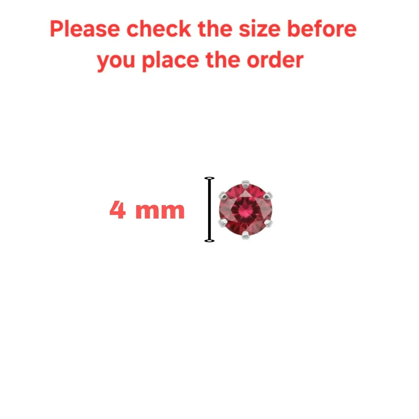 Silver plated Ruby Red AD Flat Back Stud Earrings for women and girls Combo Pack of 2 - Detailed Feature View 4