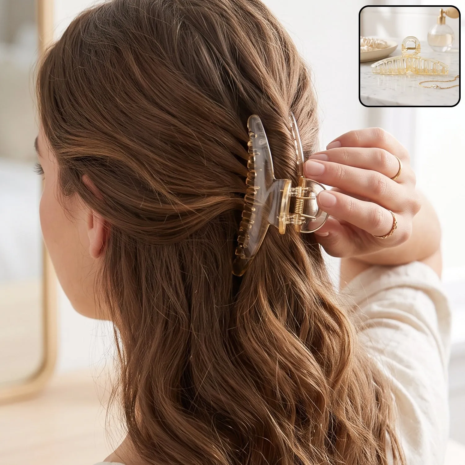 Premium Stylish Plastic Hair Clip Transparent Claw Clutcher for Women (1 Pc) - Buy Online at Alikart