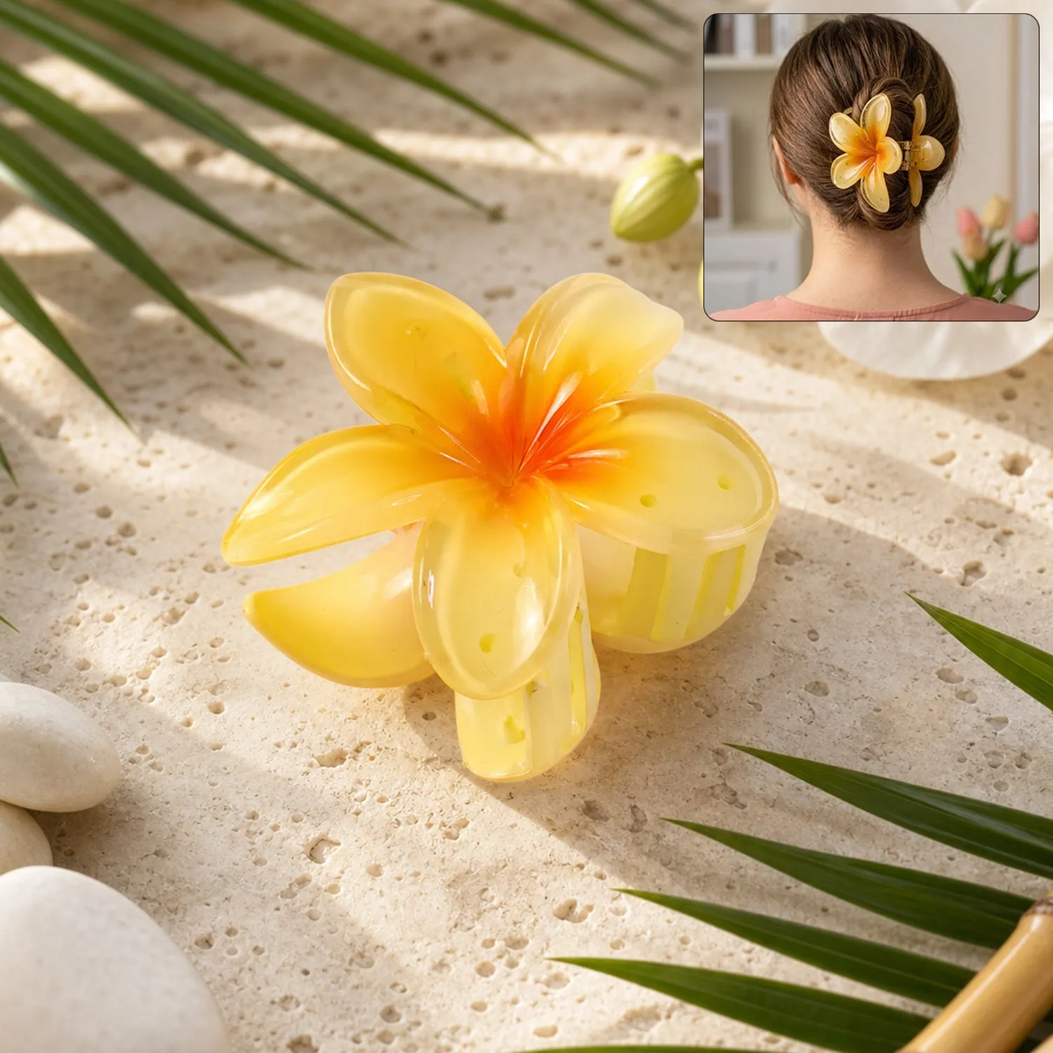Premium Plastic Stylish Flower Hair Clip Claw Clutcher Mix Design (1 Pc) - Buy Online at Alikart