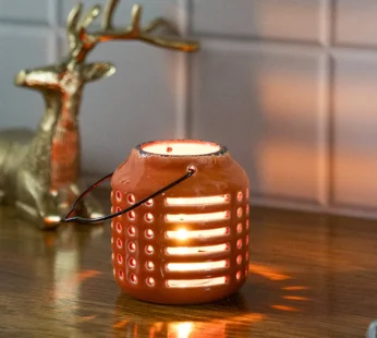 Hanging Tealight Candle Holder – Orange