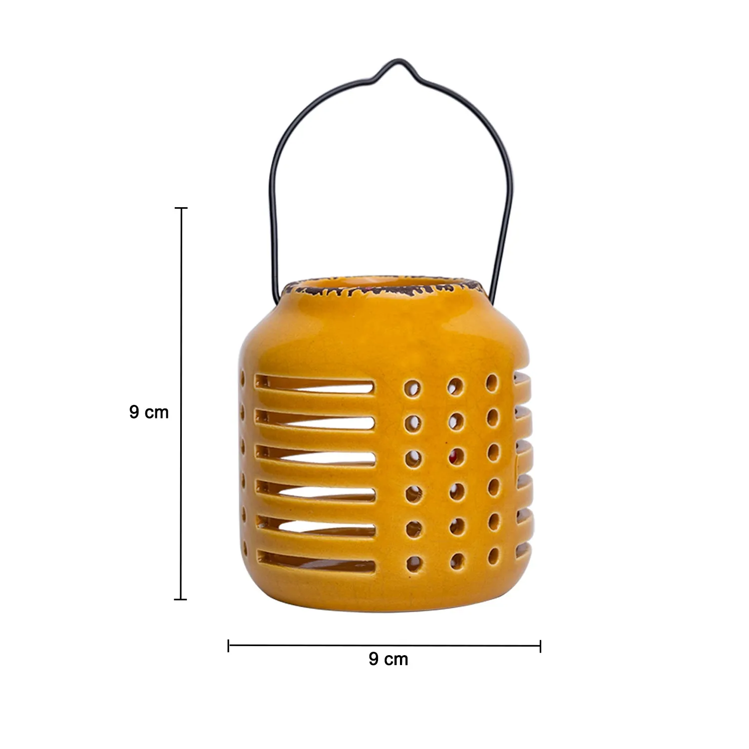 Hanging Tealight Candle Holder - Yellow - Detailed Feature View 4