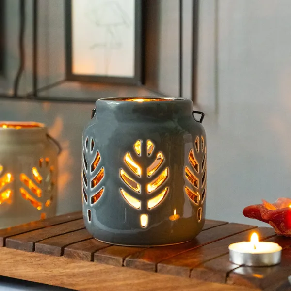 Hanging Tealight Holder – Ceramic & Black