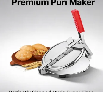 Heavy Quality Stainless Steel Puri Maker Press (6.5-Inch Dia) – Manual Roti Press with Handle | Papad, Khakhra & Chapati Maker