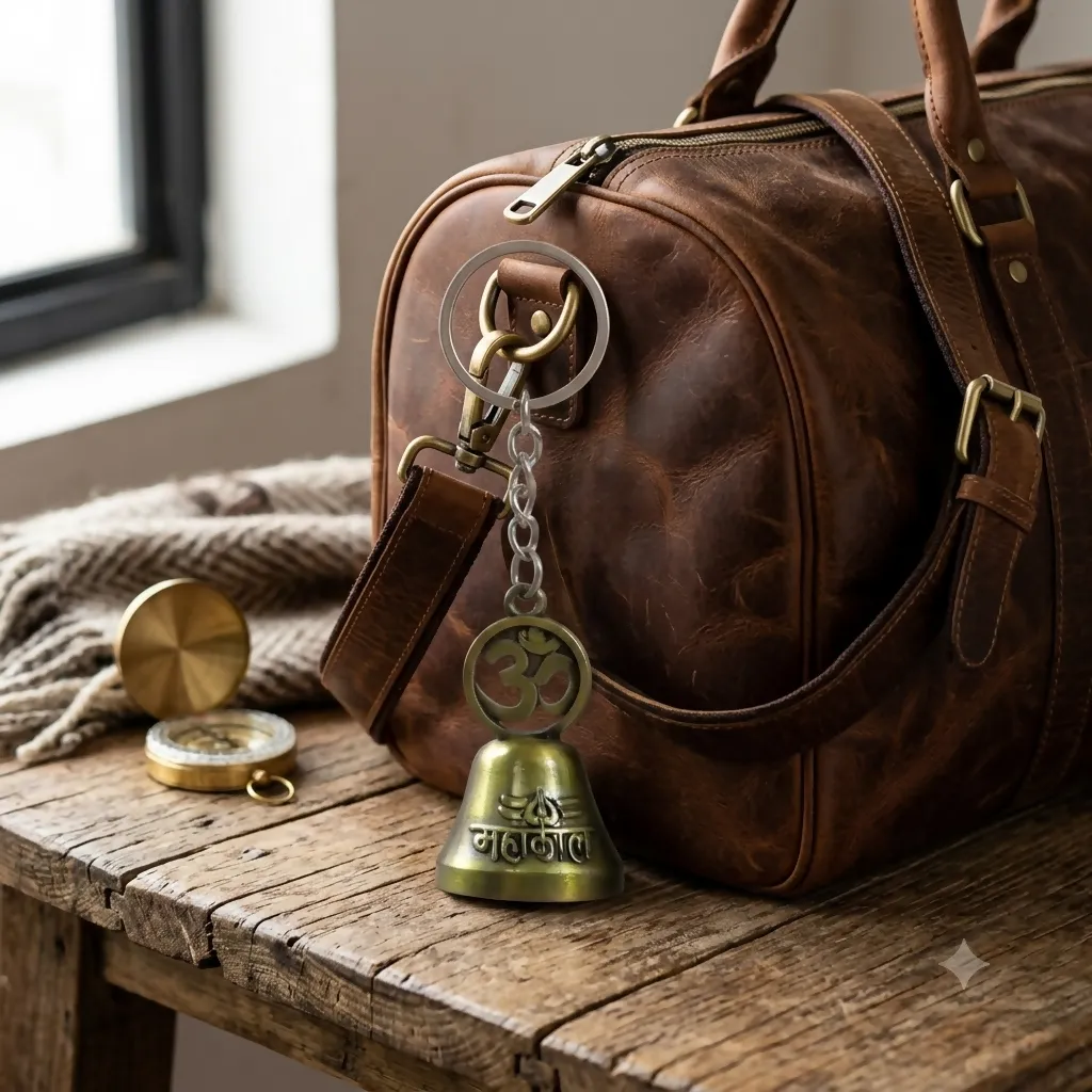 Om Symbol Metal Keychain for Car & Bike Keys Mahakal Metal Keychain - Detailed Feature View 3
