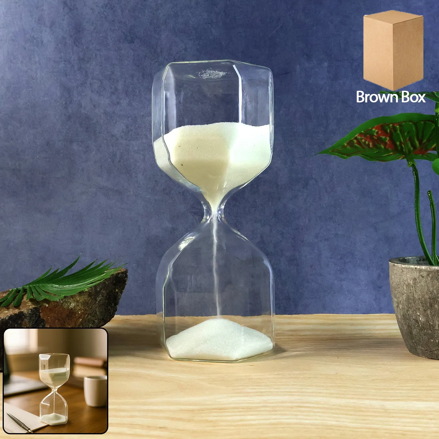 Premium Glass Hourglass Timer – Elegant 2.5-Minute Visual Focus Timer - Buy Online at Alikart