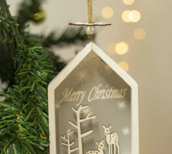 House Design – “Merry Christmas” Hanging Plaque Set Of 2 Pcs