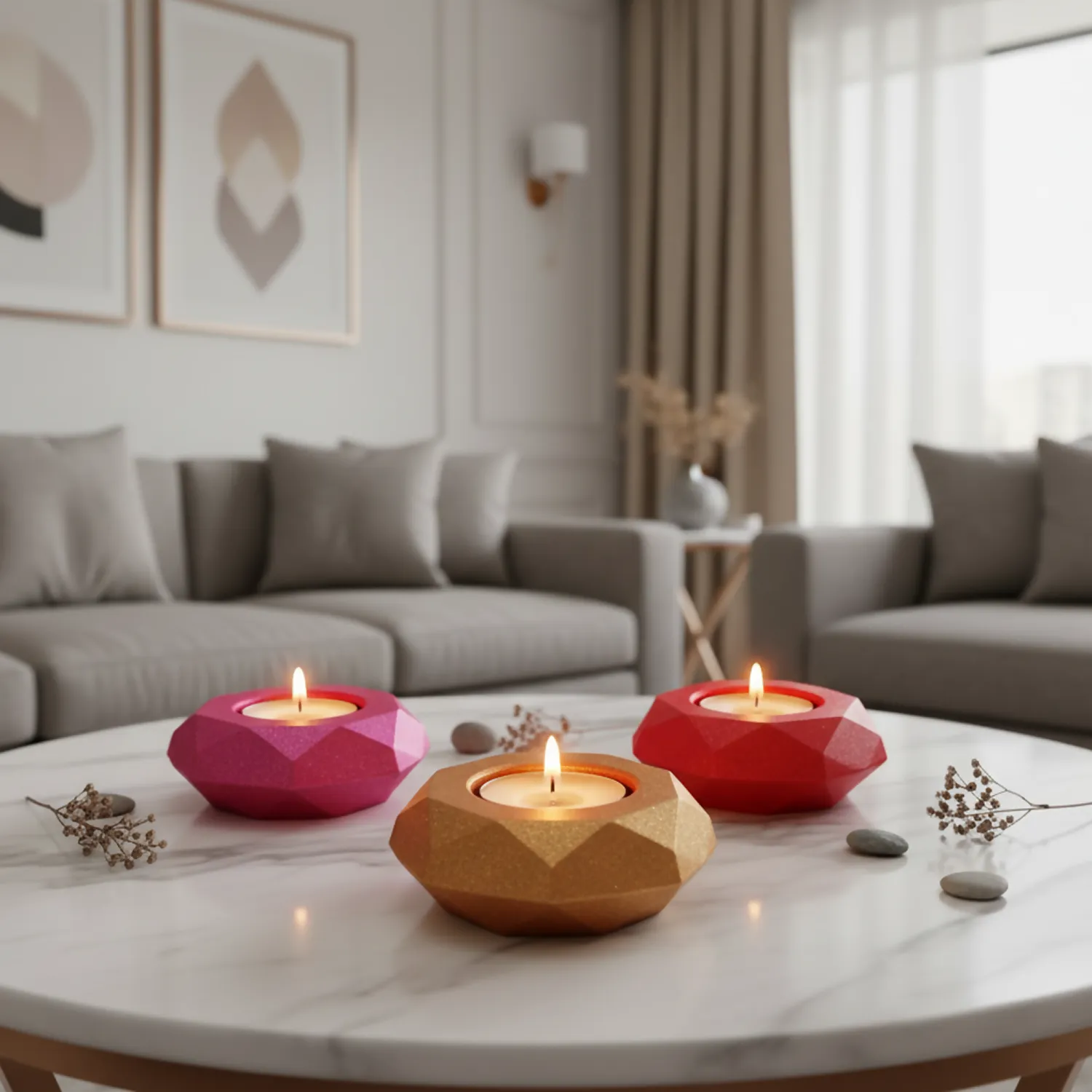 Premium Diamond Decorative Diya – Multi-Purpose Tealight Candle Holder - Buy Online at Alikart