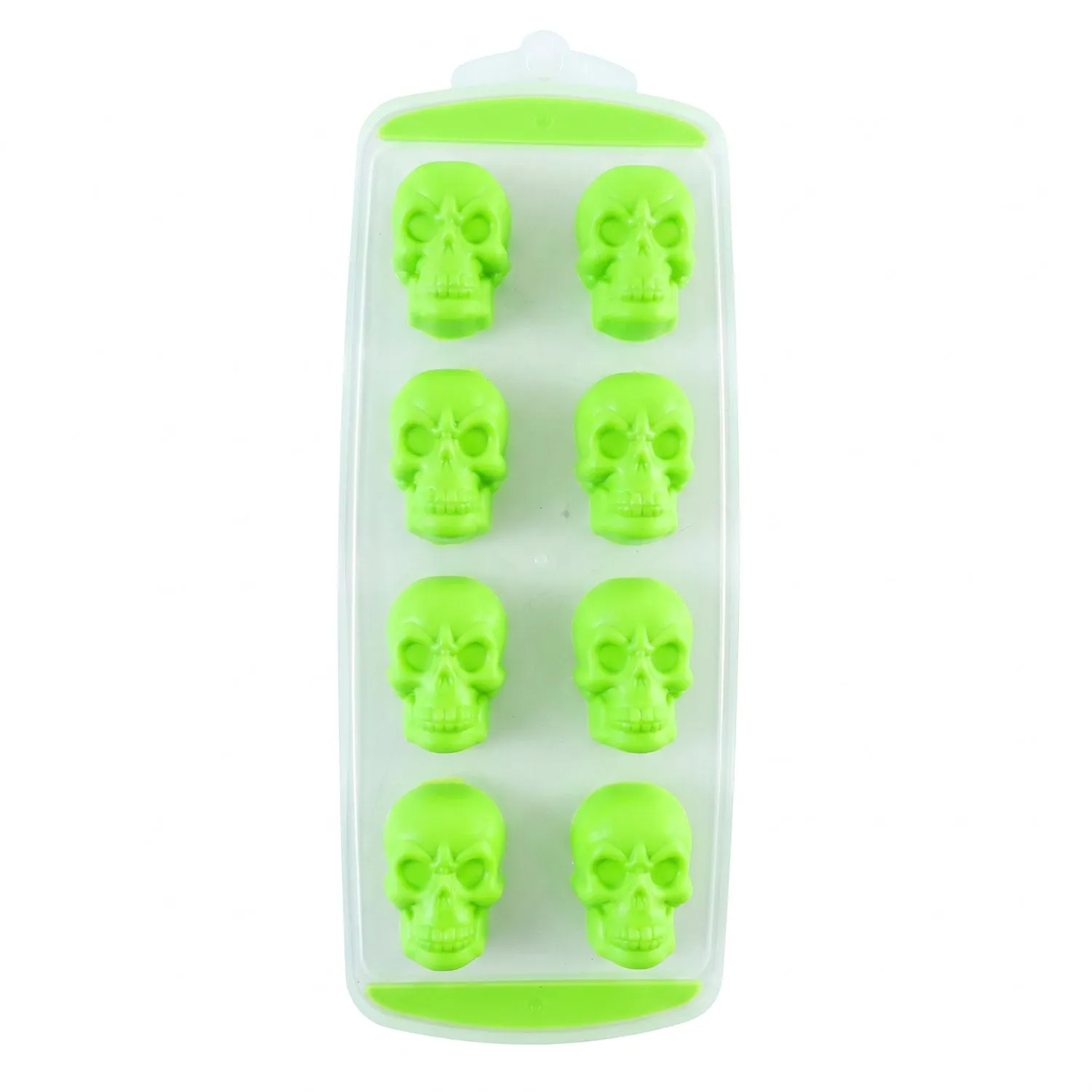 Plastic 8 Grid Ice Cube Tray with Lid Skull Shape Freezer Ice Mold (1 Pc) - Detailed Feature View 4