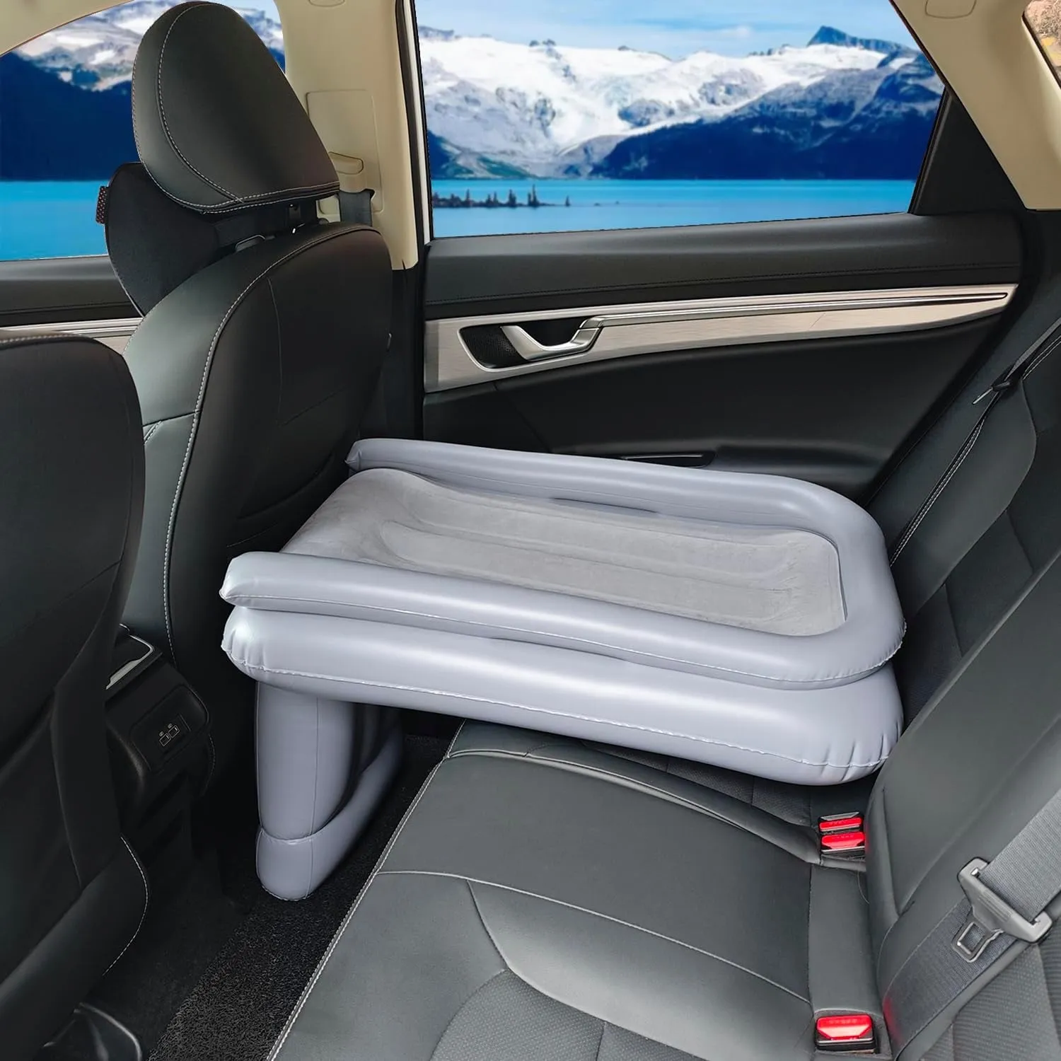 Inflatable Travel Air Bed Mattress for Car Back Seat Kids Baby (1 Set) - Detailed Feature View 2