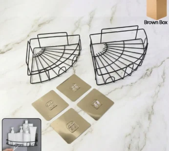 Shower Caddy Corner – 2 Pc Iron Bathroom Organizer | Mist & Relax