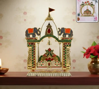 Pooja Jhula Mandir – Traditional Decorative Idol Swing with Bell