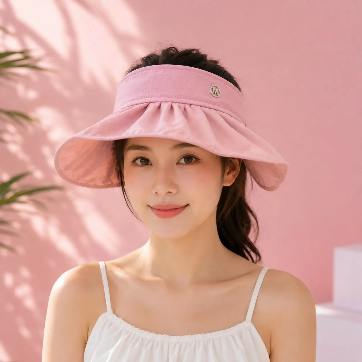 Premium Pink Women's Foldable Wide Brim Sun Visor Cap – Travel & Outdoor UV Protection - Buy Online at Alikart