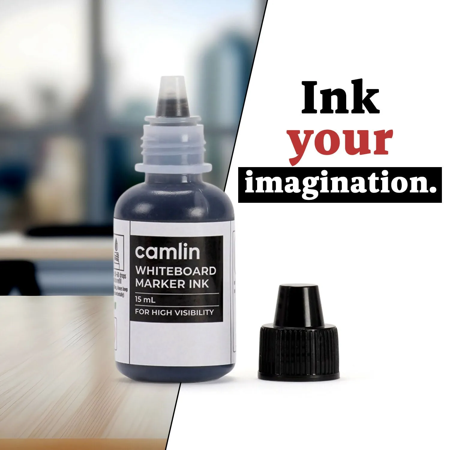 Whiteboard Marker Ink – 15ml High Visibility Refilling Solution - Detailed Feature View 1