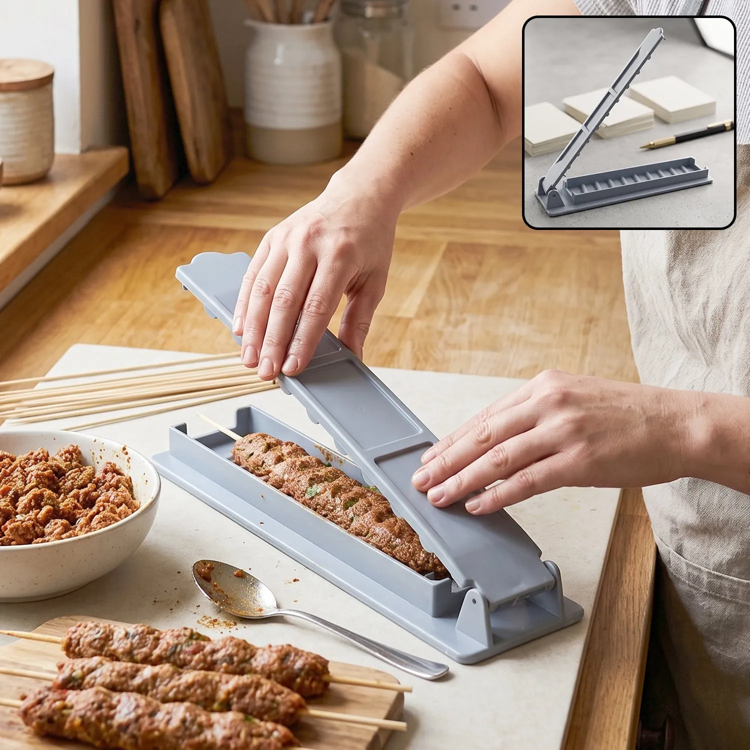 Premium Plastic Meat Skewer Kebab Maker Seekh Kebab Mould BBQ Making Tool (1 Pc) - Buy Online at Alikart