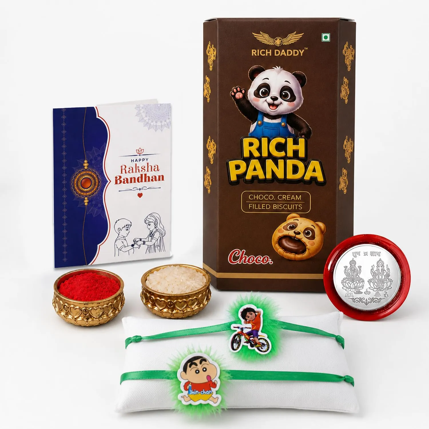 Kids Cycle Rider with Rakhi for Brother with Choco Cream Biscuit 60gm, Pack of 6 - Detailed Feature View 1
