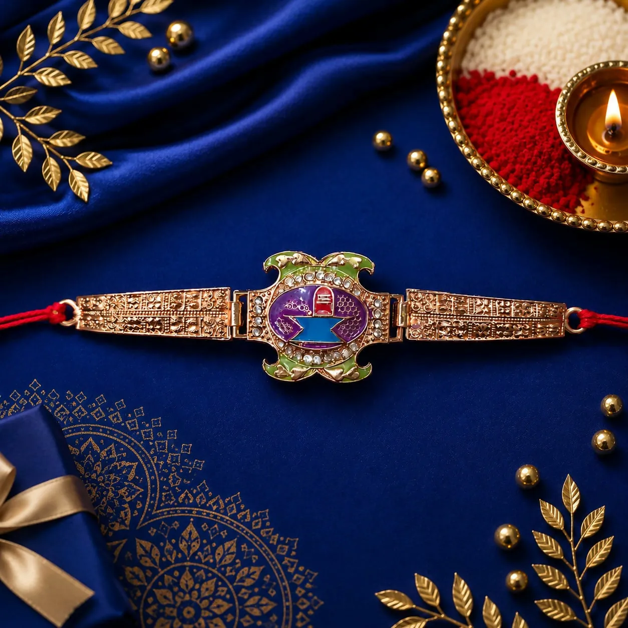 Premium Premium Shivling Designer Rakhi for Brother | Rose Gold Festive Raksha Bandhan - Buy Online at Alikart