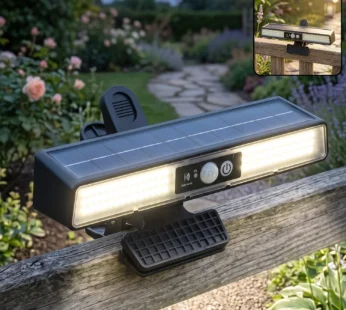 102 LED Solar Clip Motion Sensor Light for Garden Fence Outdoor (1 Pc)