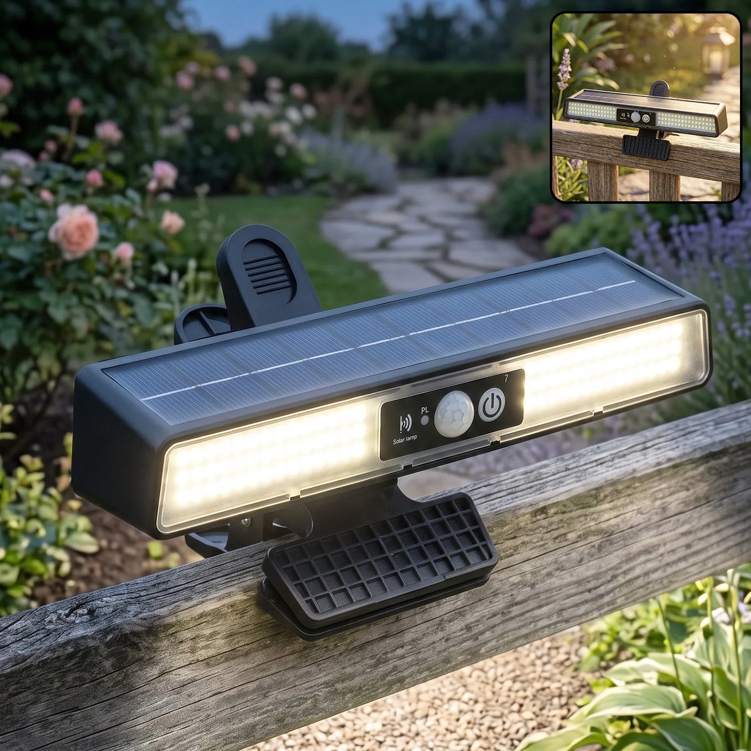 Premium 102 LED Solar Clip Motion Sensor Light for Garden Fence Outdoor (1 Pc) - Buy Online at Alikart