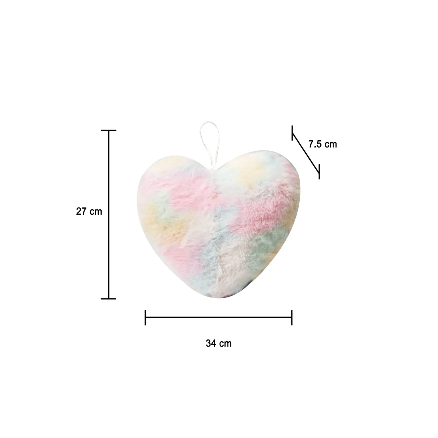 Large Rainbow Heart Cushion - Detailed Feature View 6
