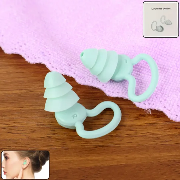 Silicone Noise Reduction Earplugs – Comfortable Triple-Layer Design