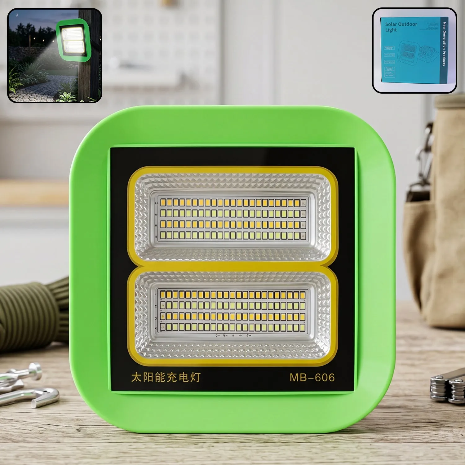 Premium Solar Rechargeable LED Flood Light – Portable Outdoor Illumination - Buy Online at Alikart