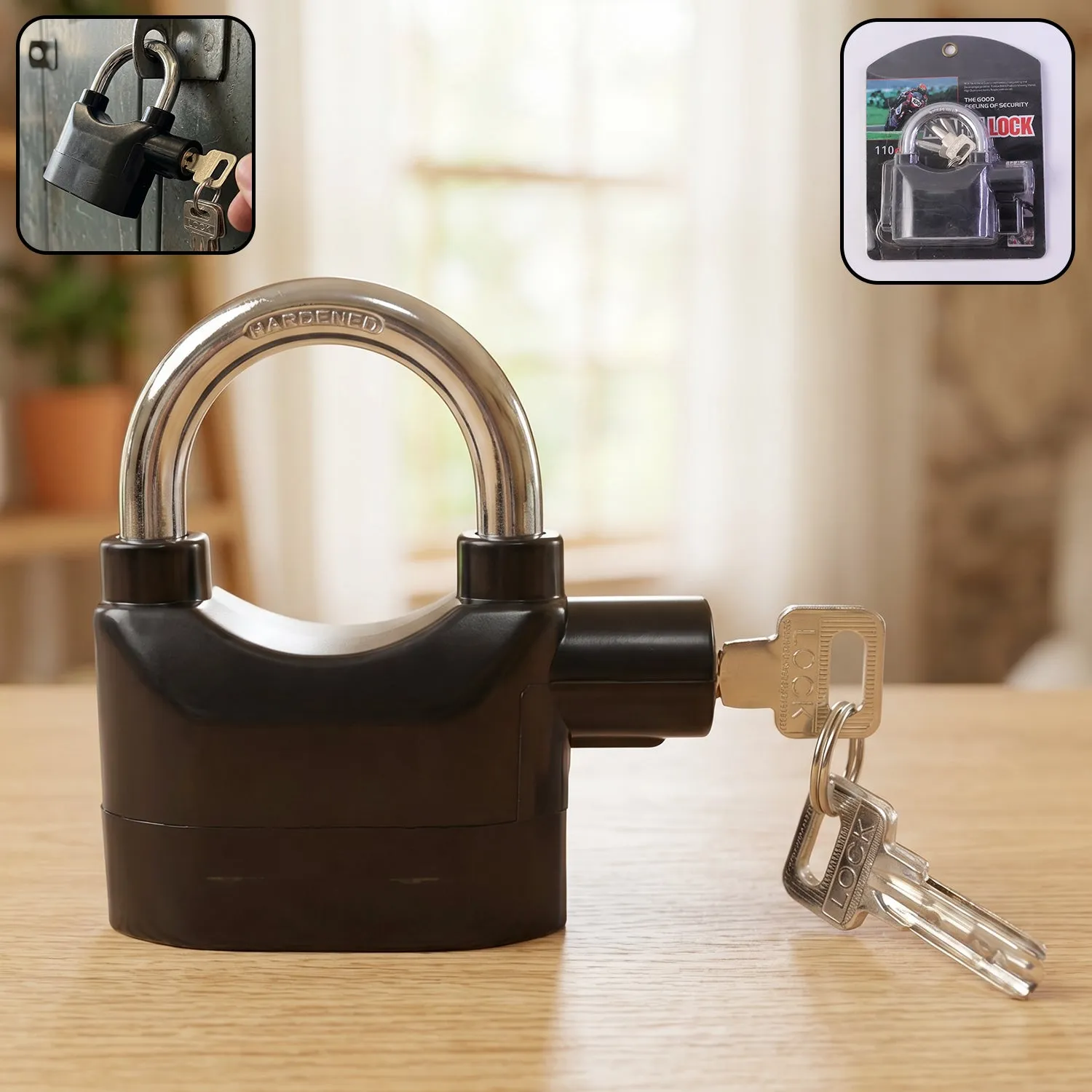 Premium Security Alarm Padlock – Heavy Duty Anti-Theft Lock | Safora - Buy Online at Alikart