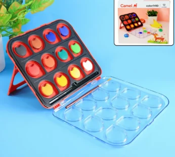 Watercolor Paint Set for Kids – 12 Vibrant Shades with Stand