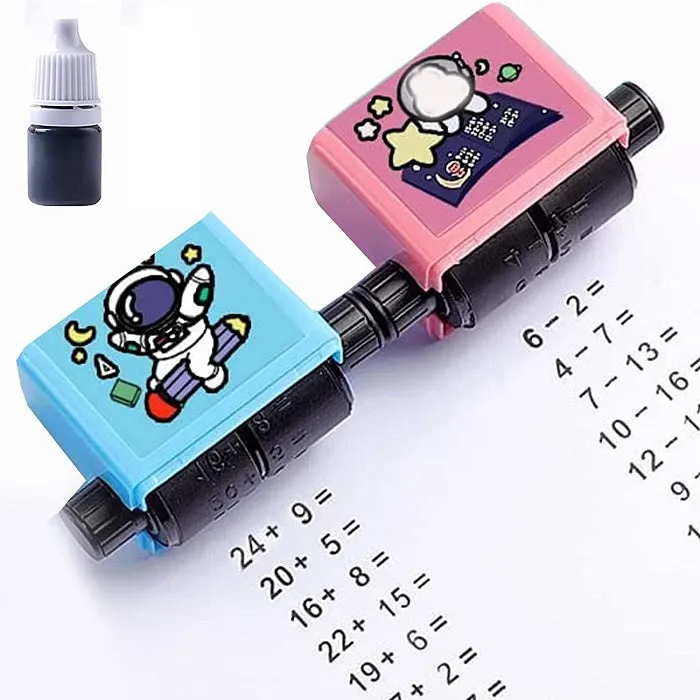 Premium Digital Teaching Stamp, Math Roller Stamp for Addition Subtraction Multiplication Division Roller Number - Buy Online at Alikart