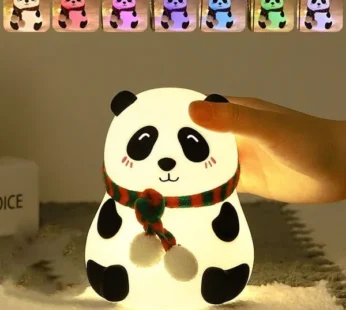 Rechargeable Panda Silicone Night Light – 7-Color Changing Cute LED Lamp, Kids Room Decor & Gift for Toddlers, Children, Teens (Pack of 1)