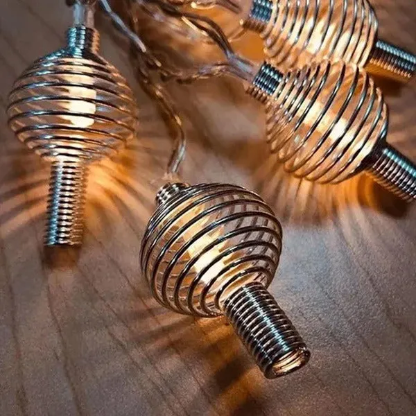 Premium 16 LED Metal Spring String Light for Home Decoration Diwali Light for Party Birthday Diwali Christmas Navratri Valentine Gift Home Decoration - Buy Online at Alikart