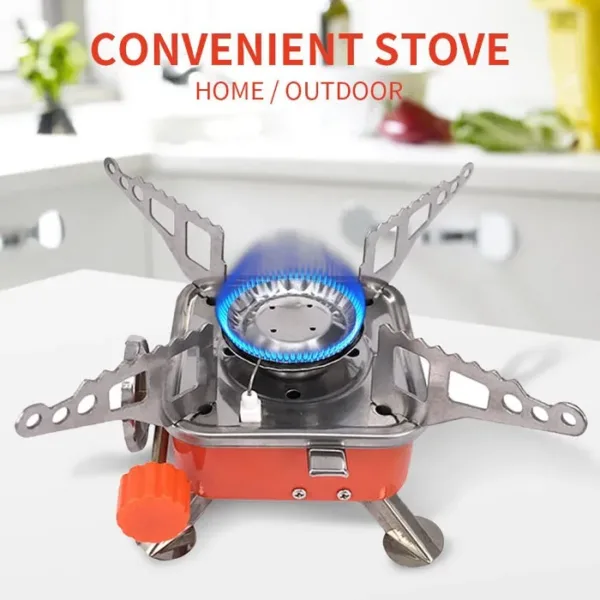 Mini Portable Outdoor Gas Stove, Butane Gas Burner For Outdoor Camping, Hiking, Picnic, Mini gas stove, Stainless Steel body, Folding Furnace, Camping