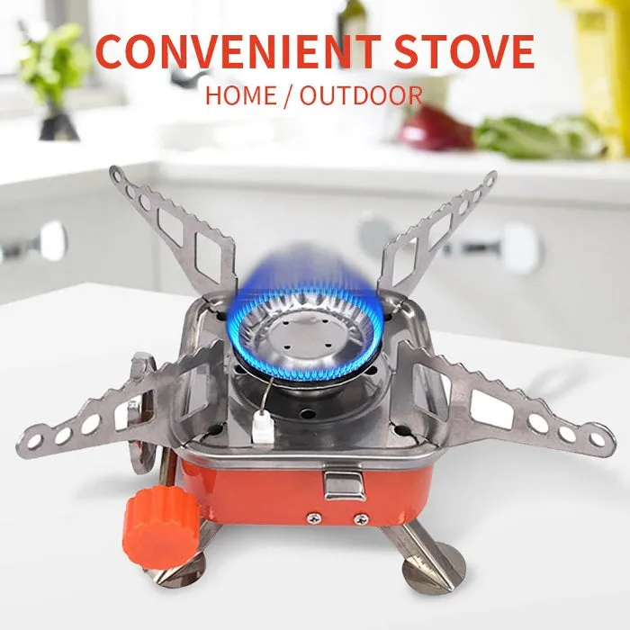 Premium Mini Portable Outdoor Gas Stove, Butane Gas Burner For Outdoor Camping, Hiking, Picnic, Mini gas stove, Stainless Steel body, Folding Furnace, Camping Equipment - Buy Online at Alikart
