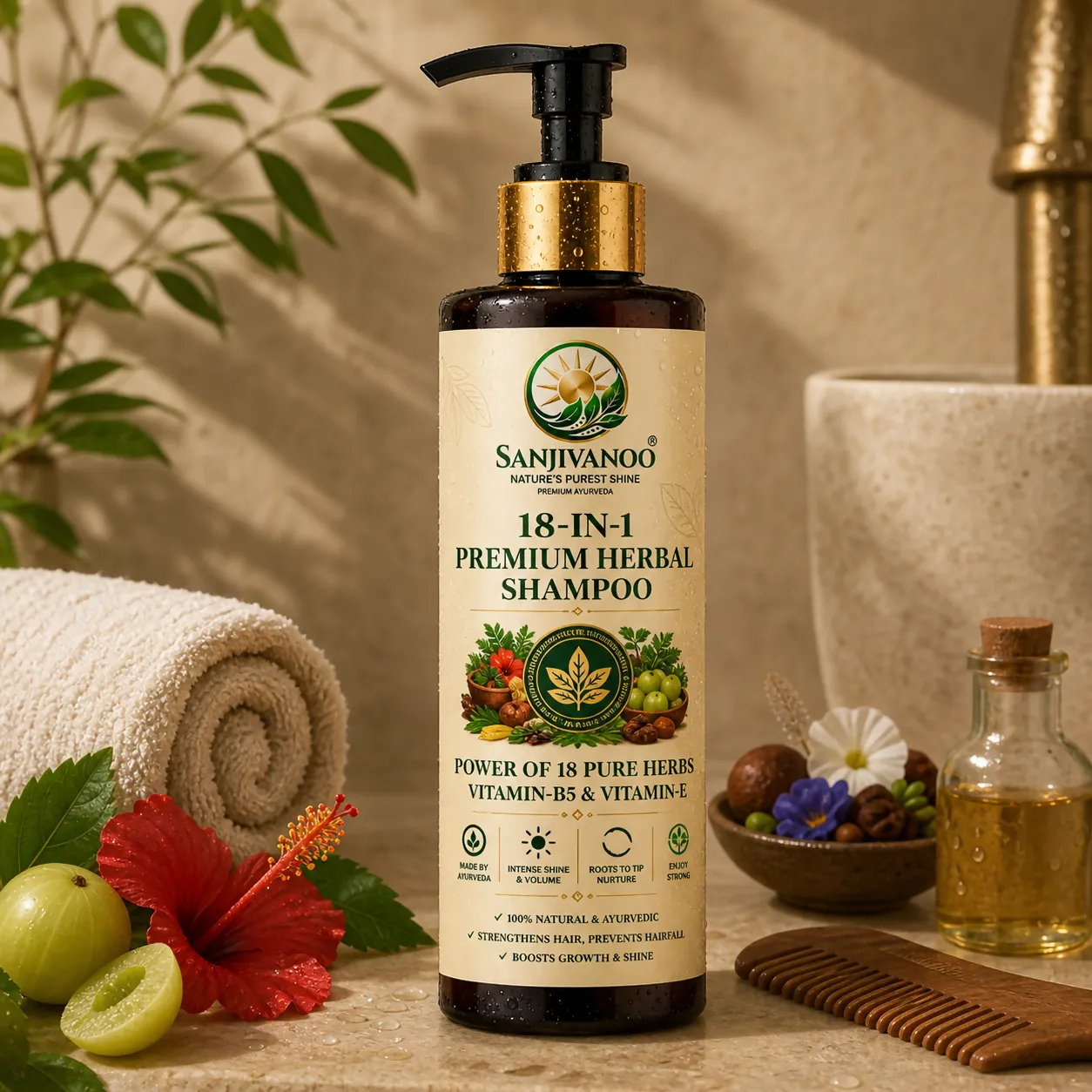 Premium Sanjivanoo 18 In 1 Premium Herbal Shampoo Ayurvedic Hair Care (200ml) - Buy Online at Alikart