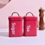 Premium Matte Red Tea & Sugar Storage Jars - Buy Online at Alikart