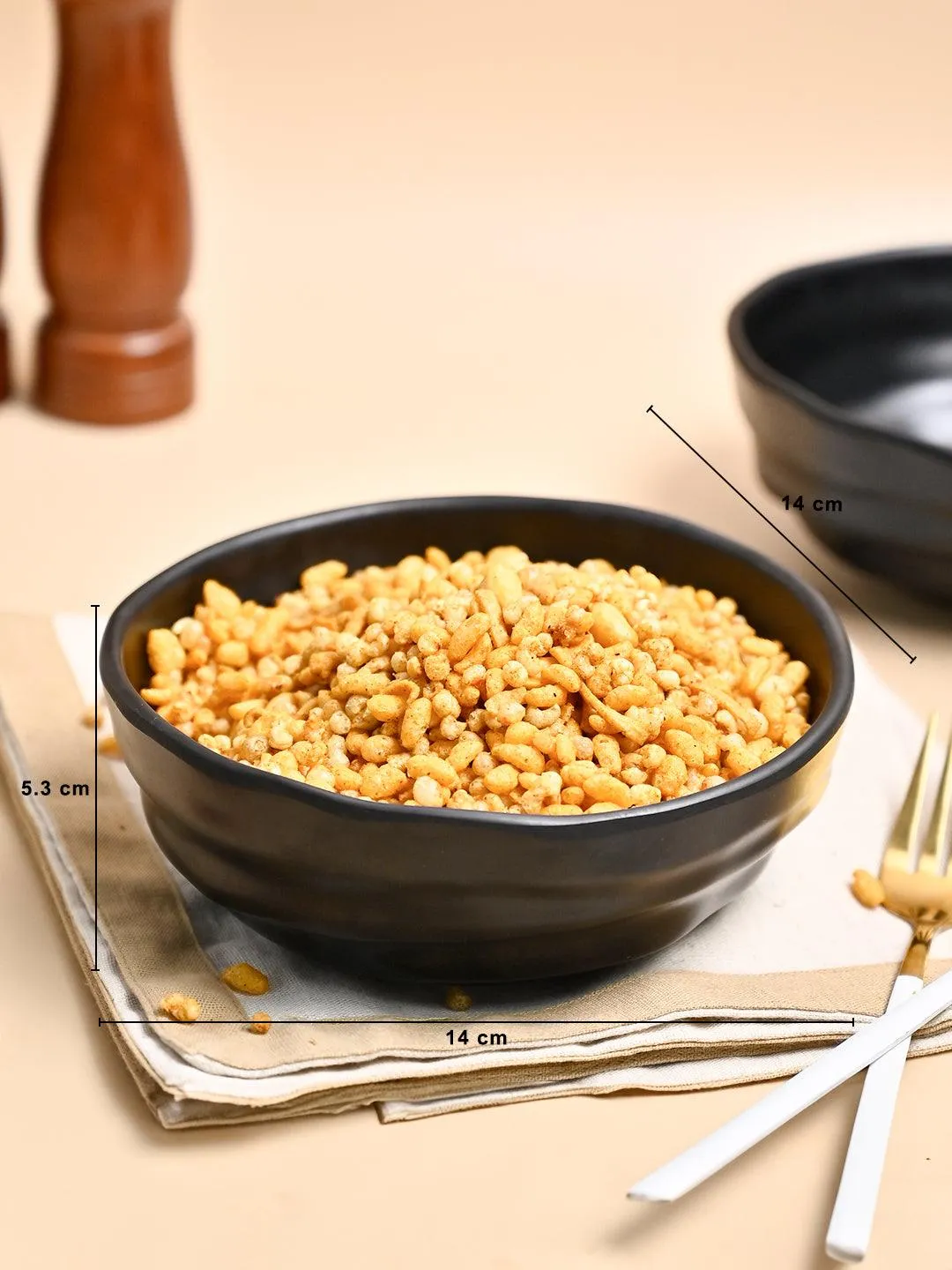 Melamine Black Round Serving Bowl (Set of 2) - Detailed Feature View 4
