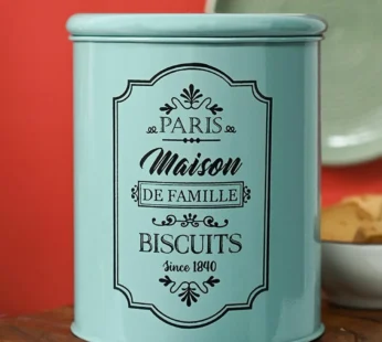 Metal Biscuite Jar – Green, 1700 Ml