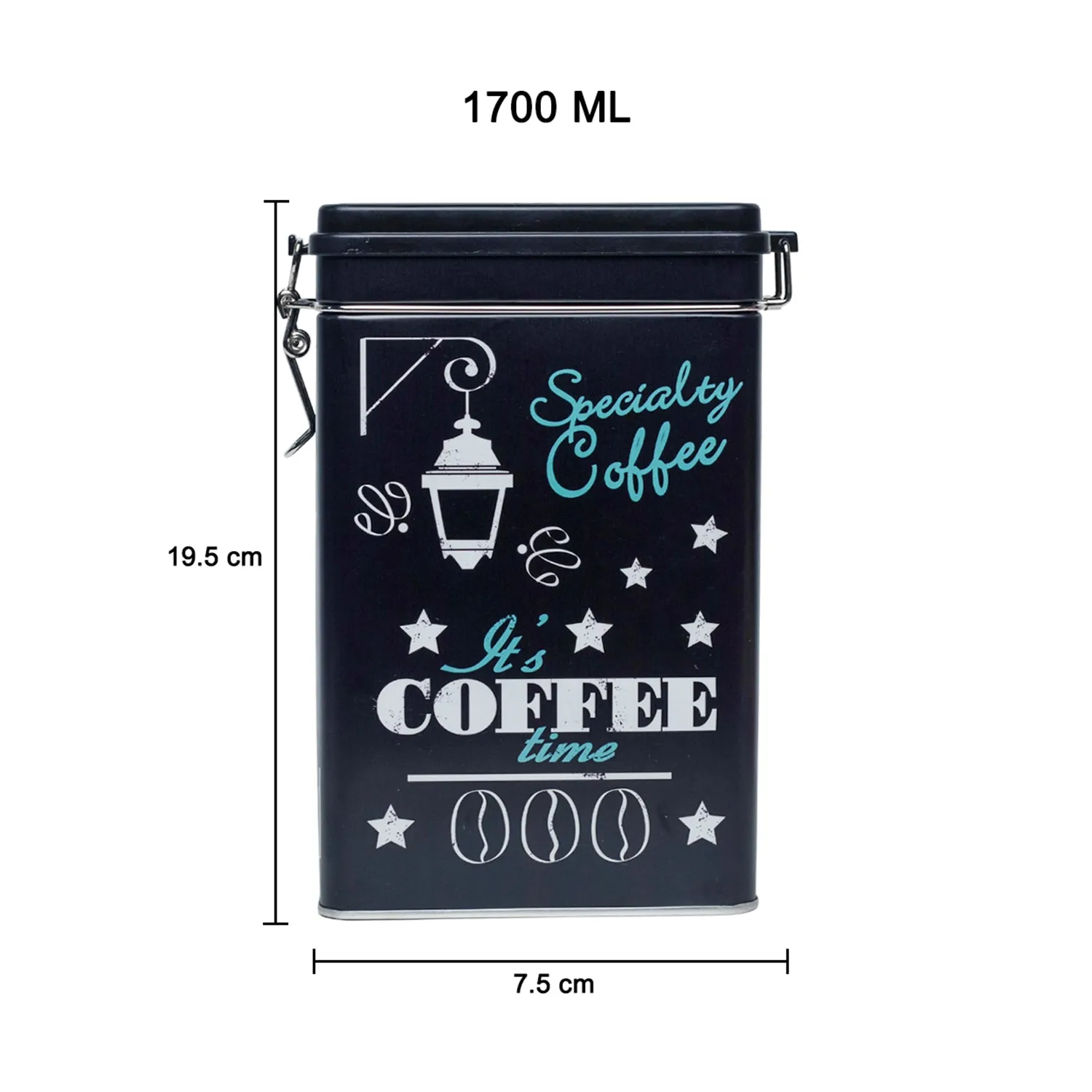 Metal Coffee Jar - Black, 1700Ml - Detailed Feature View 4