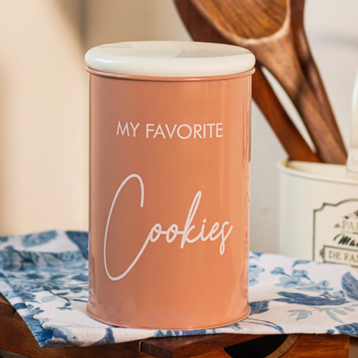 Premium Metal Cookies Jar - Brown, 900 Ml - Buy Online at Alikart