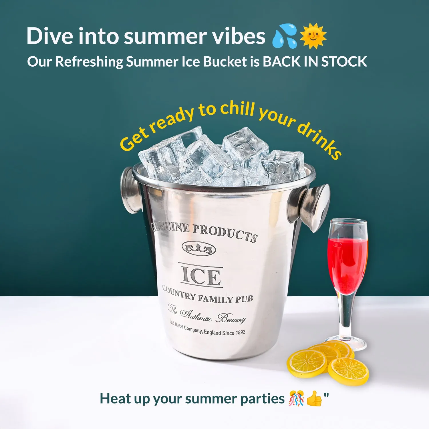Metal Ice Bucket - 1700mL - Detailed Feature View 2