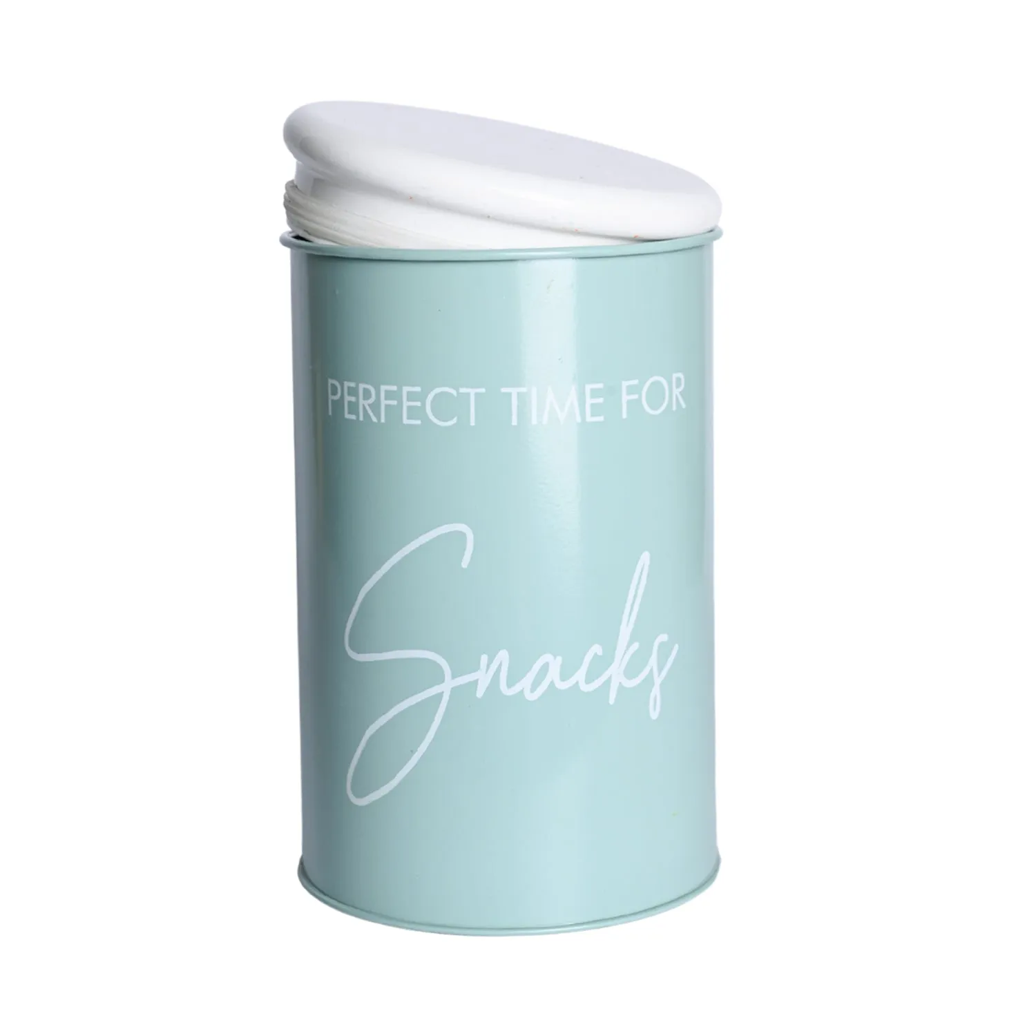 Metal Snacks Storage Jar - Light Green, 900 Ml - Detailed Feature View 3