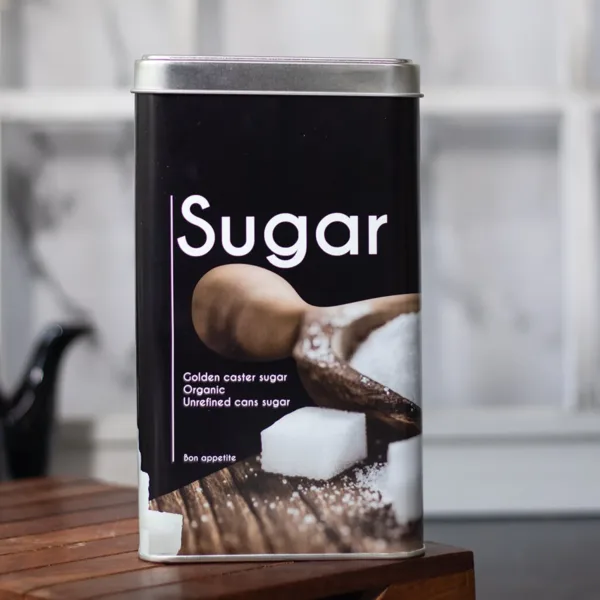Metal Sugar Storage Jar – Black, 2050Ml