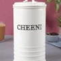 Premium Mild Steel White Cylindrical Cheeni Jar (1200ML) - Buy Online at Alikart