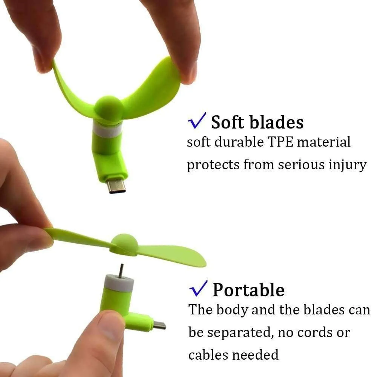 Mini USB Fan Portable Mobile Phone Plug In Cooling Fan Soft Blades (1 Pc) - Detailed Feature View 6