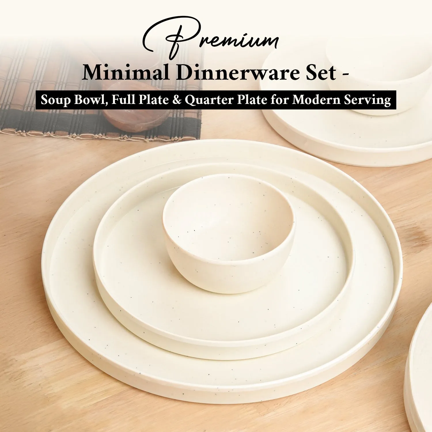 Minto Cream Sparkle Dinner Set - Detailed Feature View 1
