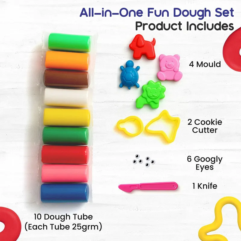 Play Dough Art Kit – 10 Colors with Animal Moulds & Carry Case - Detailed Feature View 1
