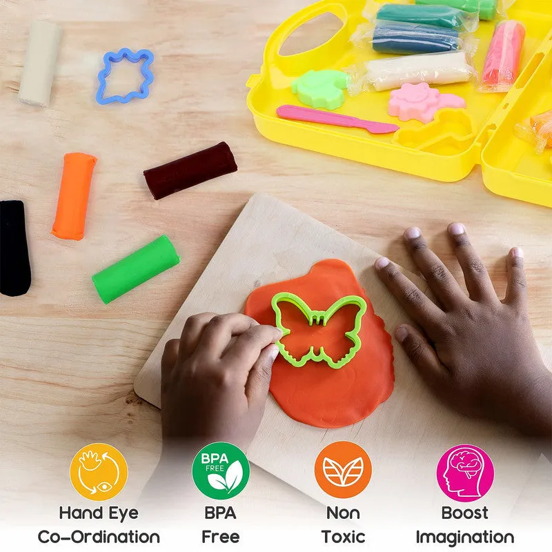 Play Dough Art Kit – 10 Colors with Animal Moulds & Carry Case - Detailed Feature View 3