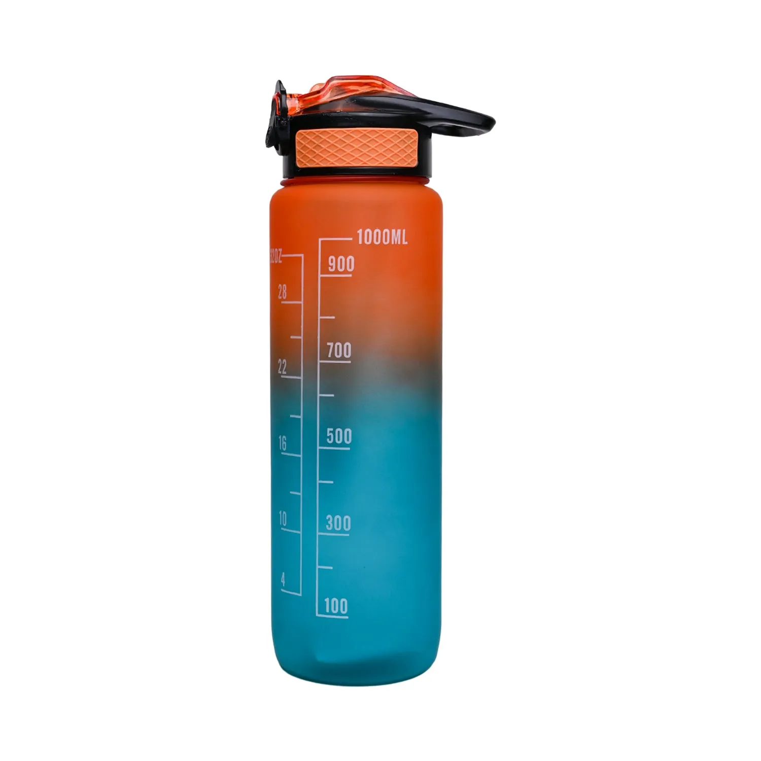 Motivational Sipper Water Bottle with Time Marker, Orange Mint, 1 Liter - Detailed Feature View 2