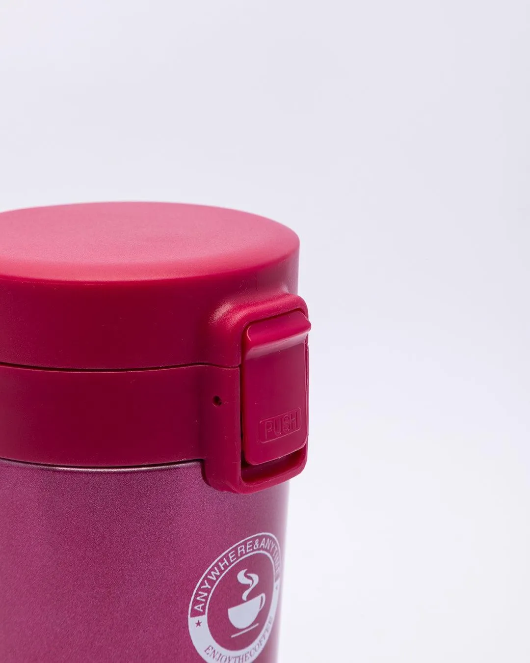 Mug, with Sipper Lid, Tea & Coffee Mug, Red, Stainless Steel, 330 mL - Detailed Feature View 2