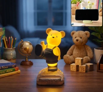 Magnetic Bear LED Light Phone Stand Night Lamp for Desk and Kids Room (1 Pc)